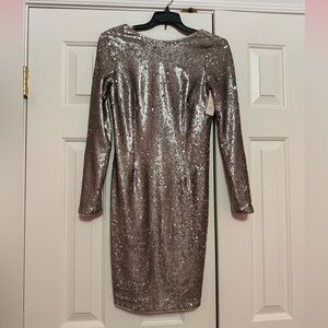 NWT Anthropologie Aidan Mattox Midi Sequin Sparkly Dress